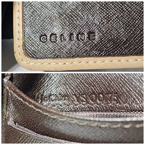 Authentic Celine Macadam Compact Wallet Beige/Brown - Picture 6 of 13